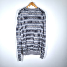 Load image into Gallery viewer, Marks &amp; Spencer Jumper Fair Isle Men&#39;s Pure New Wool Knit Nordic Grey Medium
