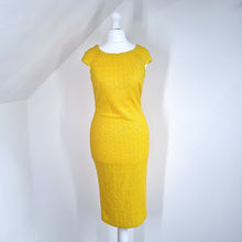 Load image into Gallery viewer, Myleene Klass Sequin Dress Yellow Pencil Party Cocktail Occasion Wedding Guest 8
