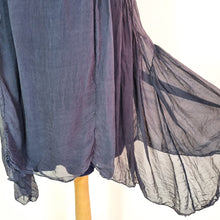 Load image into Gallery viewer, Phase Eight Blouse 100% Silk Navy Blue Tunic Draped Asymmetric Sleeveless Medium
