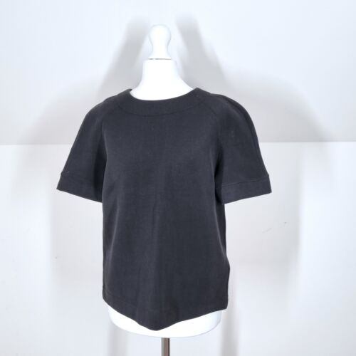 Victoria Beckham Top Scuba T-shirt Structured Black Blouse Boxy Jersey Jeans 8