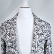 Load image into Gallery viewer, The Kooples Blazer Jacket Paisley Lace Print Black White Tailored Lined UK 8
