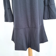 Load image into Gallery viewer, ME+EM Dress Long Sleeves Skater Navy Blue Flared Cocktail Work Knee Length 10
