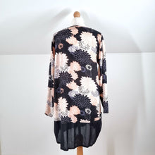 Load image into Gallery viewer, Masai Tunic Floral Top Black Pink Blouse Lagenlook Oversized Mini Dress Small
