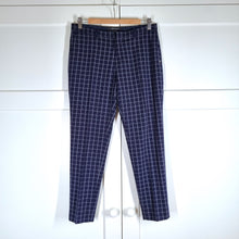 Load image into Gallery viewer, Maison Scotch &amp; Soda Cigarette Trousers Navy Check Slim Tailored Size 1 UK 8
