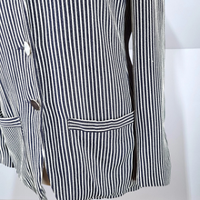 Load image into Gallery viewer, Vintage Joseph Blazer Striped Navy White Relaxed London Work Office Lined 12 14
