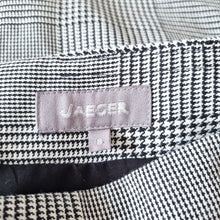 Load image into Gallery viewer, Jaeger Skirt Midi Pencil Check Prince of Wales Plaid Grey Work Office Lined 8
