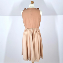 Load image into Gallery viewer, Zara Nude Dress Cocktail Tulle Skirt Ruffle Collar Occasion Knee Length Medium
