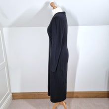 Load image into Gallery viewer, Peruvian Connection Pima Cotton Maxi Dress Black Bodycon Stretch Long Sleeve M
