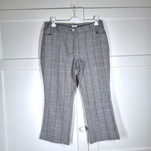 Load image into Gallery viewer, Cotton Traders Trousers Tailored Grey Herringbone Wool Wide Work High Rise 18
