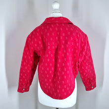 Load image into Gallery viewer, Zara Kantha Jacket Quilted Red Ditsy Print Boho Kids Shacket Overshirt Girls 10
