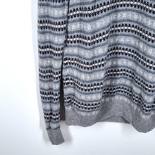 Load image into Gallery viewer, Marks &amp; Spencer Jumper Fair Isle Men&#39;s Pure New Wool Knit Nordic Grey Medium
