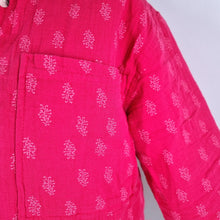 Load image into Gallery viewer, Zara Kantha Jacket Quilted Red Ditsy Print Boho Kids Shacket Overshirt Girls 10
