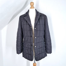 Load image into Gallery viewer, Ambiente Quilted Jacket Blazer Black Nylon Button Down Zipped Pockets Coat 14
