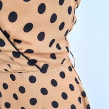 Load image into Gallery viewer, Lindy Bop Dress Retro Occasion A Line Polka Dots Tan Rockabilly 50s Wrap 8
