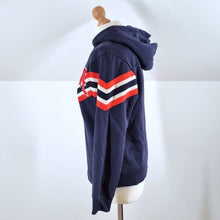 Load image into Gallery viewer, Sandro Paris Hoodie Varsity Sweatshirt Embroidered Please Love Navy Preppy 6 8
