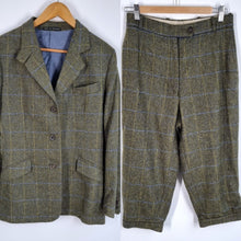 Load image into Gallery viewer, Vintage Holland &amp; Holland Suit Women&#39;s Culottes Bloomer Tweed Khaki Wool 10
