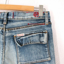 Load image into Gallery viewer, Vintage Y2K Firetrap Jeans Cropped Faded Zippers Light Blue Acid Retro Skinny 28
