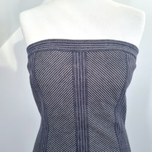 Load image into Gallery viewer, Karen Millen Denim Dress Strapless Corset Back Bodycon Party Blue Pinstriped 12
