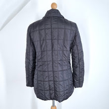 Load image into Gallery viewer, Ambiente Quilted Jacket Blazer Black Nylon Button Down Zipped Pockets Coat 14
