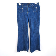 Load image into Gallery viewer, Run &amp; Fly Jeans Flared Bellbottom Blue Mid Rise Retro Front Pockets Wide Leg 14
