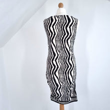 Load image into Gallery viewer, Anthropologie Ali Ro Dress Rushed Bodycon Zebra Black White Cocktail Occasion 8
