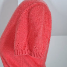 Load image into Gallery viewer, Marks &amp; Spencer 100% Cashmere Jumper Short Sleeves Coral Blouse Top V Neck 10
