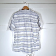 Load image into Gallery viewer, Mantaray Men&#39;s Shirt 100% Cotton Striped Short Sleeves Blue Cream Casual XL
