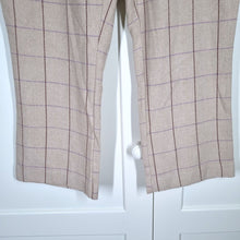 Load image into Gallery viewer, Cotton Traders Trousers Check Tailored Wool Blend Camel Beige Work High Rise 18
