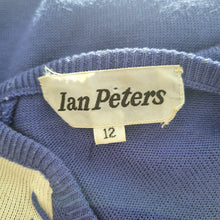 Load image into Gallery viewer, Vintage Ian Peters Dress Midi Knitted Blue A Line 70s Retro Kaftan Tunic 12
