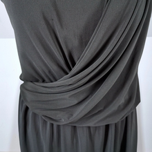 Load image into Gallery viewer, White Company Dress Black Grecian Draped Microfibre Work Party Tunic LBD Small
