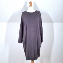 Load image into Gallery viewer, Seasalt Cornwall Dress Jersey Pockets Grey Whitesands Bay Cotton Lagenlook 10
