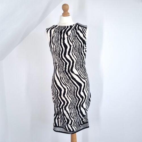 Anthropologie Ali Ro Dress Rushed Bodycon Zebra Black White Cocktail Occasion 8