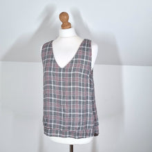 Load image into Gallery viewer, Hush Cami Top Tartan Tank Vest Check Plaid Sleeveless Grey Layered V Neck 10
