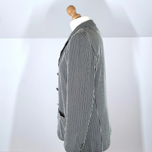 Load image into Gallery viewer, Vintage Joseph Blazer Striped Navy White Relaxed London Work Office Lined 12 14
