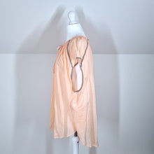 Load image into Gallery viewer, Free People Blouse Peasant Smock Oversized Peach We the Free  Top Tunic XS S M
