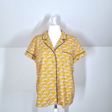 Load image into Gallery viewer, Boden Shirt Pyjama Style Mustard Yellow Leopards Print Top Blouse Cotton Plus 18
