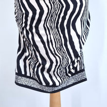 Load image into Gallery viewer, Anthropologie Ali Ro Dress Rushed Bodycon Zebra Black White Cocktail Occasion 8
