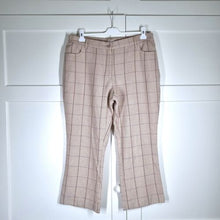 Load image into Gallery viewer, Cotton Traders Trousers Check Tailored Wool Blend Camel Beige Work High Rise 18
