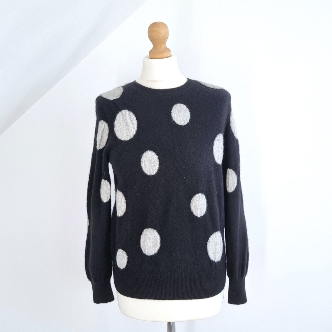 Marks & Spencer Pure Cashmere Jumper Polka Dots Black White Sweater Autograph 12