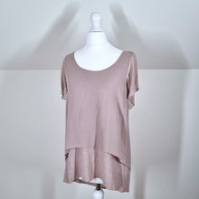 Load image into Gallery viewer, Mint Velvet Blouse Layered Effect Light Brown Top T-shirt Tunic Lagenlook 8
