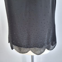 Load image into Gallery viewer, Ted Baker Camisole Top Black Rhinestones Embellished Scalloped  Party T2 Medium
