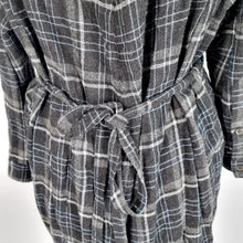 Load image into Gallery viewer, Diesel Blouse Flannel Wool Tunic Plaid Check Top New Sample Grey Tie Small
