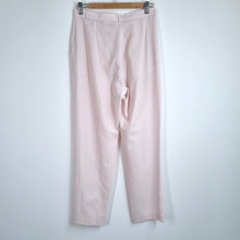 Load image into Gallery viewer, Vintage Mom Trousers House of Fraser Seersucker Striped Pink Tapered 10 12 14
