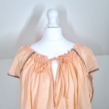 Load image into Gallery viewer, Free People Blouse Peasant Smock Oversized Peach We the Free  Top Tunic XS S M
