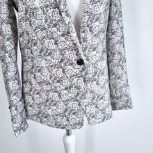 Load image into Gallery viewer, The Kooples Blazer Jacket Paisley Lace Print Black White Tailored Lined UK 8
