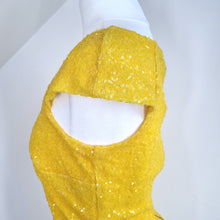 Load image into Gallery viewer, Myleene Klass Sequin Dress Yellow Pencil Party Cocktail Occasion Wedding Guest 8
