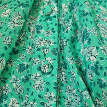 Load image into Gallery viewer, Zara Blouse Floral Ditsy Print Mint Green Boho Frilly Collar Shirt Viscose Small
