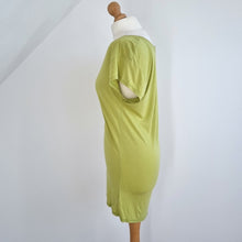 Load image into Gallery viewer, AllSaints T-shirt Tunic Off the Shoulder Chartreuse Green Viscose Y2K Medium
