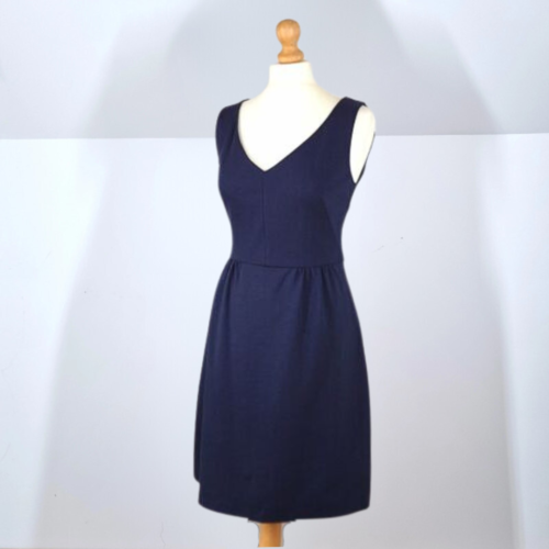 Boden Dress Occasion Navy Blue Cocktail A Line Sleeveless Knee Length Stretch 10