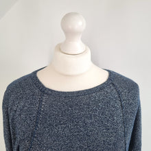 Load image into Gallery viewer, Whistles Lurex Top Blue Lightweight Jumper Blouse Metallic Sparkly Navy Medium
